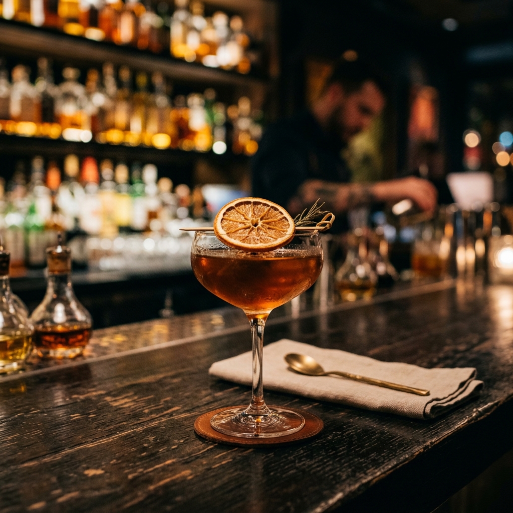 Cocktail with dried orange